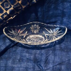 Intricate Cut Glass Decorative starburst candy dish
